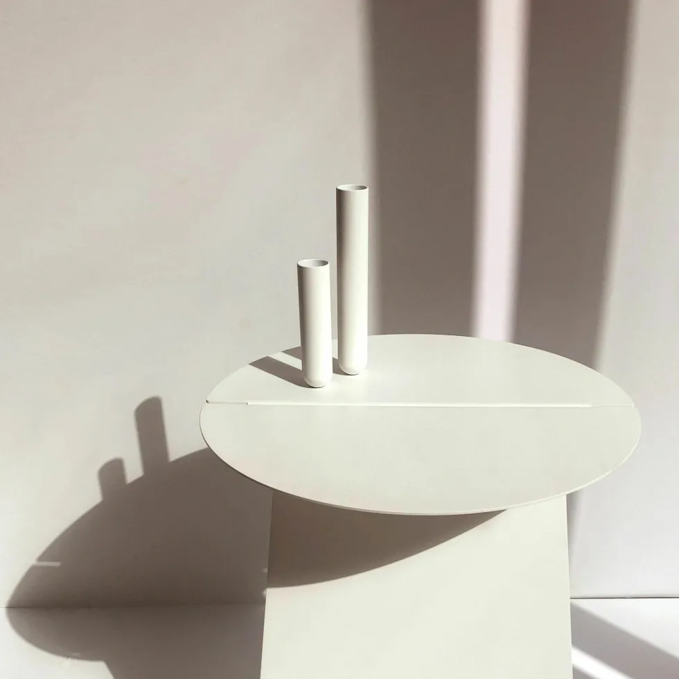 Soliflore en métal blanc poudré - Mlle Jo