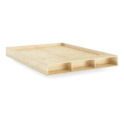 Sommier avec rangement en bois de pin naturel 160x200cm Merge - Karup Design