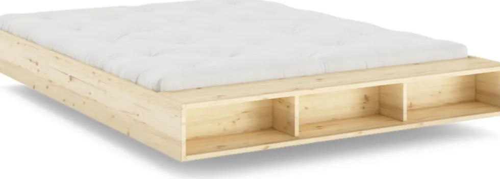 Sommier avec rangement en bois de pin naturel 160x200cm Merge - Karup Design
