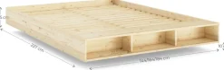 Sommier avec rangement en bois de pin naturel 140x200cm Merge - Karup Design