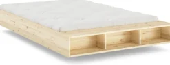 Sommier avec rangement en bois de pin naturel 140x200cm Merge - Karup Design