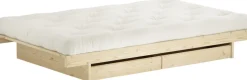 Sommier avec 2 tiroirs en pin naturel 180x200cm Kanso - Karup Design