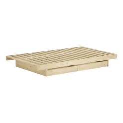 Sommier avec 2 tiroirs en pin naturel 180x200cm Kanso - Karup Design