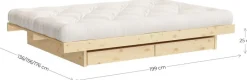 Sommier avec 4 tiroirs en pin naturel 180x200cm Kanso - Karup Design