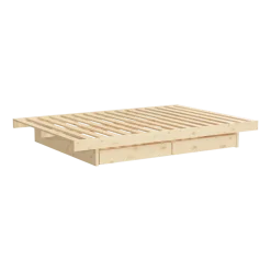 Sommier avec 4 tiroirs en pin naturel 180x200cm Kanso - Karup Design