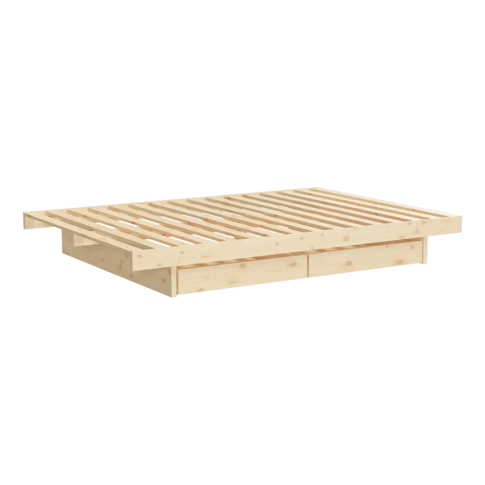 Sommier avec 4 tiroirs en pin naturel 180x200cm Kanso - Karup Design