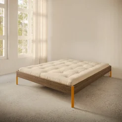 Sommier en acier solar orange et pin carob brown 160x200cm Core - Karup Design