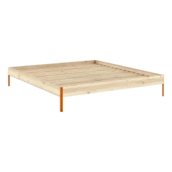 Sommier en acier solar orange et pin raw 180x200cm Core - Karup Design