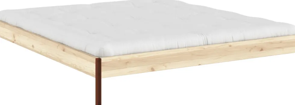 Sommier en acier terra red et pin raw 180x200cm Core - Karup Design