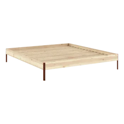 Sommier en acier terra red et pin raw 180x200cm Core - Karup Design