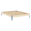 Sommier en acier vivid blue et pin raw 160x200cm Core - Karup Design