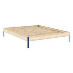 Sommier en acier vivid blue et pin raw 160x200cm Core - Karup Design