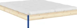 Sommier en acier vivid blue et pin raw 160x200cm Core - Karup Design