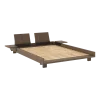 Sommier en bois carob brown avec 2 dossiers et tables d'appoints 140x200cm Social bed - Karup Design