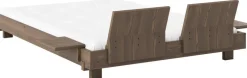Sommier en bois carob brown avec 2 dossiers et tables d'appoints 140x200cm Social bed - Karup Design