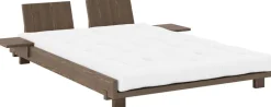 Sommier en bois carob brown avec 2 dossiers et tables d'appoints 140x200cm Social bed - Karup Design