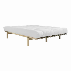 Sommier en bois clair et matelas Comfort naturel 180x200 Pace - Karup Design
