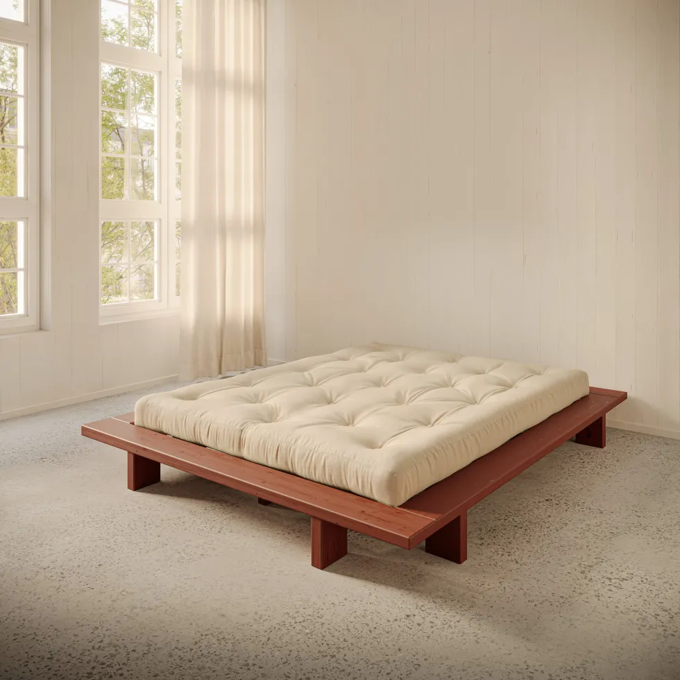 Sommier en bois de pin terra red 160 x 200 cm Japan - Karup Design