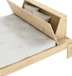 Sommier et tête de lit avec rangement en pin naturel 180x200cm Layers - Karup Design
