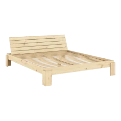 Sommier et tête de lit avec rangement en pin naturel 180x200cm Layers - Karup Design