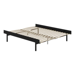 Sommier extensible en acier noir avec lattes 160cm - Moebe