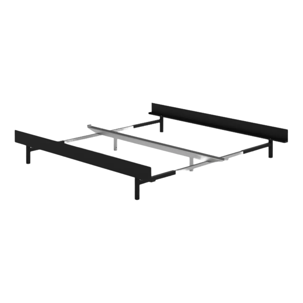 Sommier extensible en acier noir 90-180cm sans lattes - Moebe