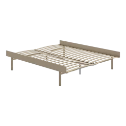 Sommier extensible en acier sable avec lattes 160cm - Moebe