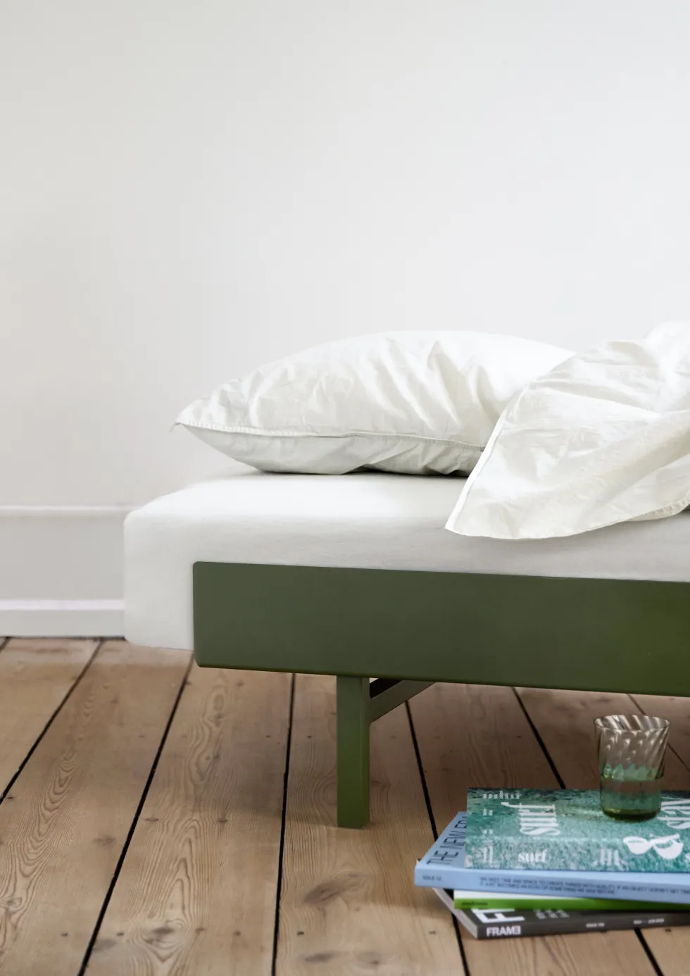 Sommier extensible en acier vert sapin avec lattes 180cm - Moebe