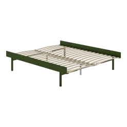 Sommier extensible en acier vert sapin avec lattes 160cm - Moebe
