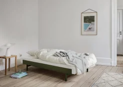 Sommier extensible en acier vert sapin avec lattes 140cm - Moebe