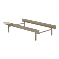 Sommier sans lattes en acier sable avec table de chevet 90cm - Moebe