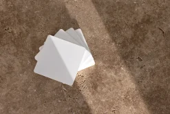 4 sous verres carrés en acier blanc 10x2cm Kiva - Metallbude