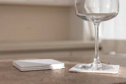 4 sous verres carrés en acier blanc 10x2cm Kiva - Metallbude