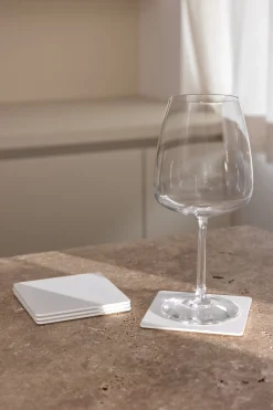 4 sous verres carrés en acier blanc 10x2cm Kiva - Metallbude