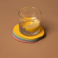 4 sous verres organiques en acier blueberry soda 10x2cm Kiva - Metallbude