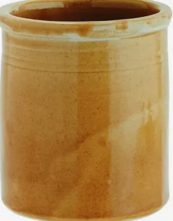 Stoneware jar ANT. MUSTARD _ D:12x13 cm