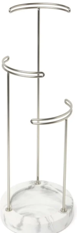 Support à bijoux en nickel et résine blanche Tesora - Umbra