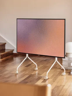Support pour tv en métal blanc pearl 107x78x54 cm Moon Rollin' - Pedestal