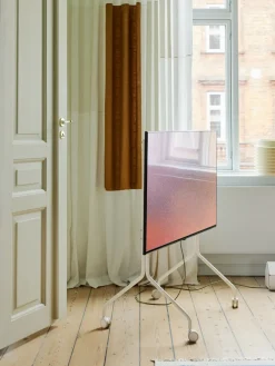 Support pour tv en métal blanc pearl 107x78x54 cm Moon Rollin' - Pedestal
