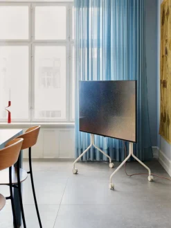 Support pour tv en métal blanc pearl 107x78x54 cm Moon Rollin' - Pedestal