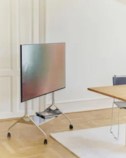 Support pour tv en métal chromé 121x78x60 cm Moon Rollin' - Pedestal