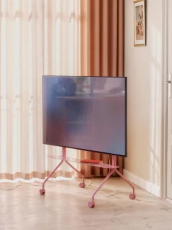 Support pour tv en métal rose 107x78x54 cm Moon Rollin' - Pedestal