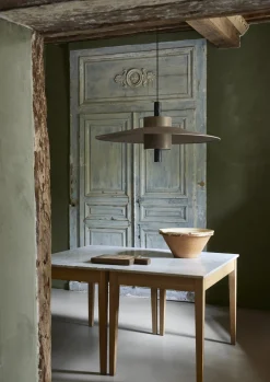 Suspension abat-jour en tissu tonka 95cm Thésée - Forestier