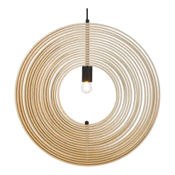 Suspension abat-jour modulable en contraplaqué et métal noir 60cm Roots - Maytoni