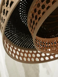 Suspension avec abat-jour en bambou noir et naturel 60x18 cm Ubud - Good & Mojo