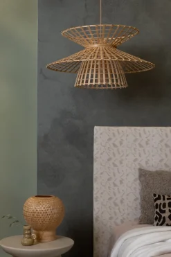 Suspension en bambou abat-jour naturel 57x27cm Machu Picchu - Good & Mojo