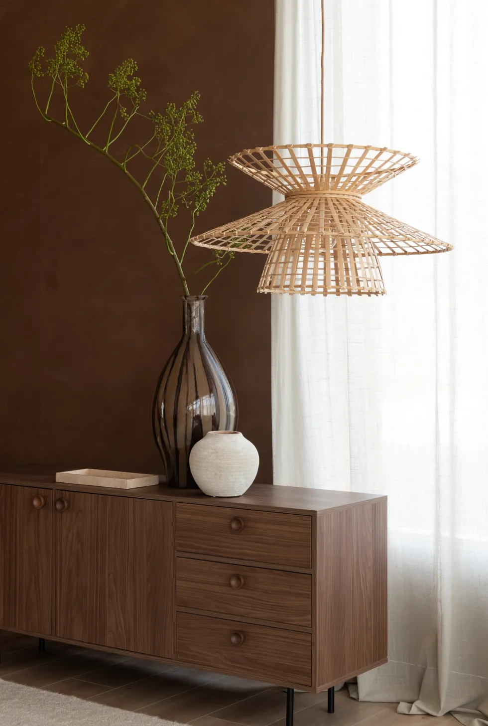 Suspension en bambou abat-jour naturel 57x27cm Machu Picchu - Good & Mojo