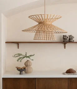 Suspension en bambou abat-jour naturel 57x27cm Machu Picchu - Good & Mojo