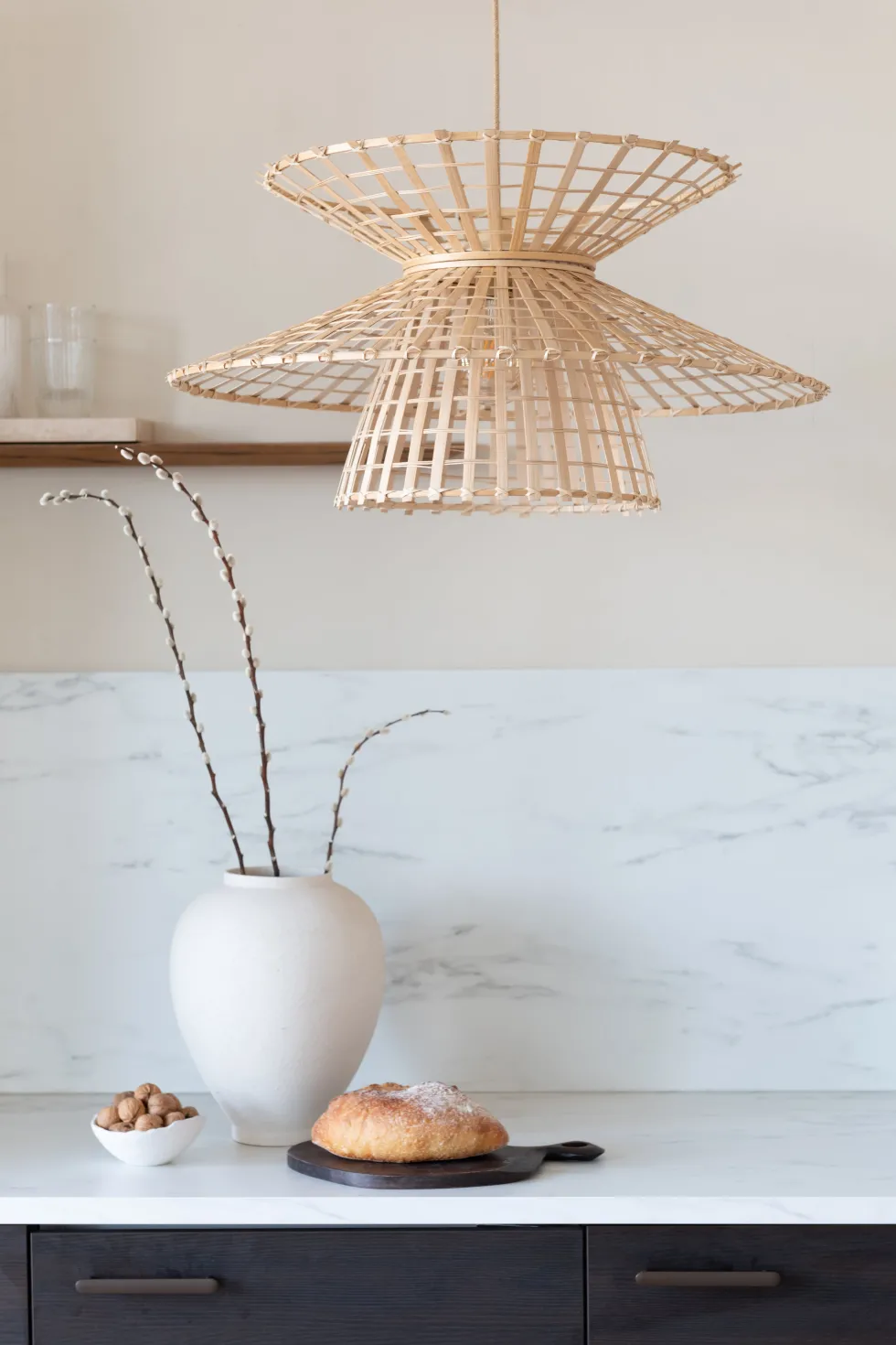 Suspension en bambou abat-jour naturel 57x27cm Machu Picchu - Good & Mojo