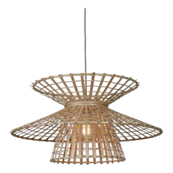 Suspension en bambou abat-jour naturel 57x27cm Machu Picchu - Good & Mojo